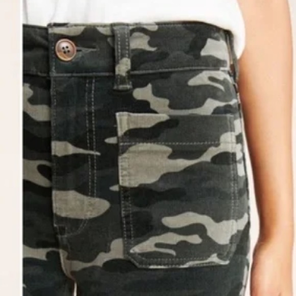 Anthropology Pilcro and The Letterpress High Rise Skinny Corduroy Green Camo 27 - Picture 2 of 13